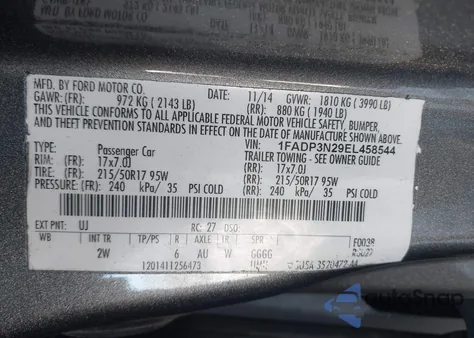 2014 Ford Focus Titanium z USA, uszkodzony, nr VIN 1FADP3N29EL458544